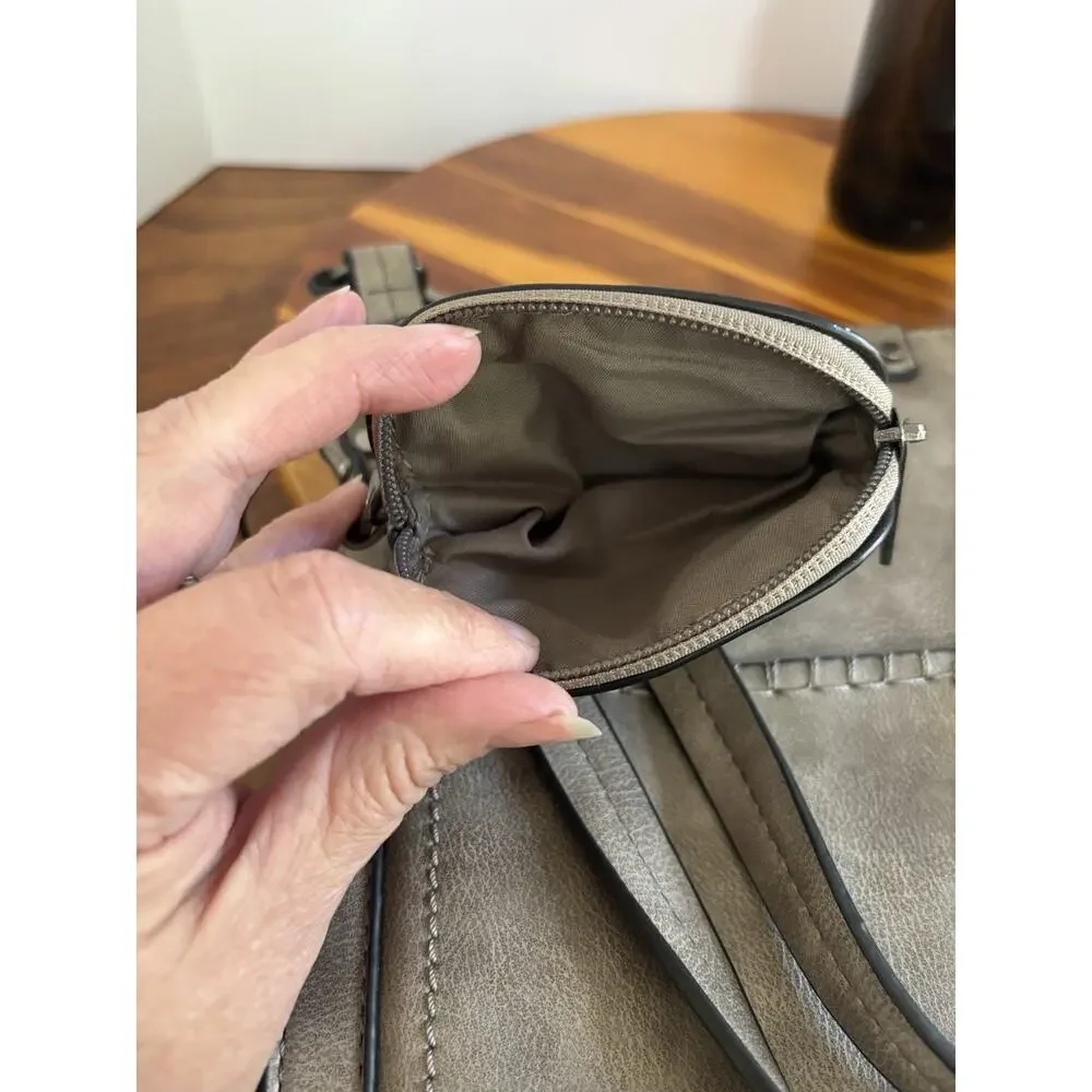DS Bags Y2K Hobo Taupe Tote Shoulder Bag Detachable Strap Tassel Coin Purse